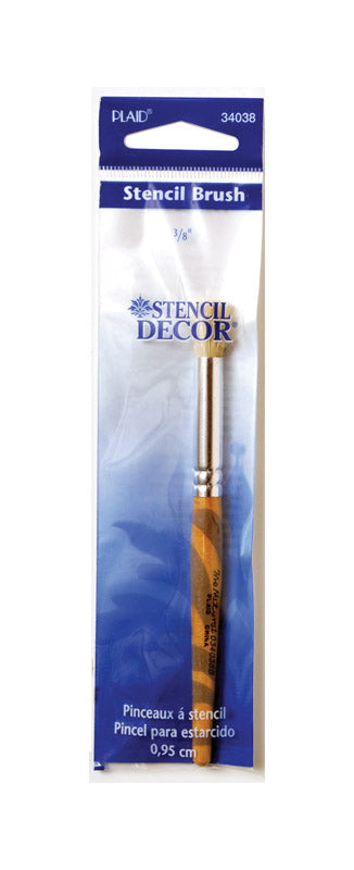 Set of six Emery Jensen art brushes with 3/8-inch stencil tips, ideal for detailed painting and craft projects.