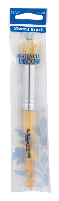 Set of six Emery Jensen art brushes with 5/8-inch stencil brushes for painting and crafting projects.