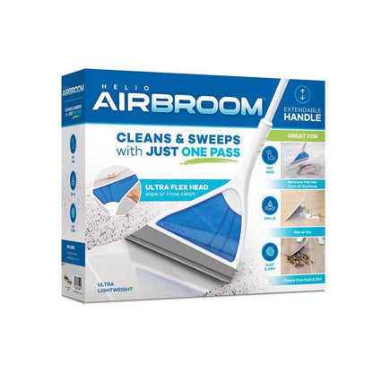 Emery Jensen AirBroom from AS SEEN ON TV Products, cordless handheld vacuum cleaner with lightweight design and easy-to-use features.
