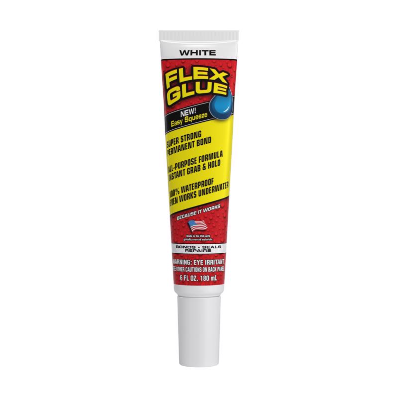Emery Jensen Flex Glue ADHSV 6oz bottle, as seen on TV, flexible strong adhesive for multiple surfaces, with product label visible.