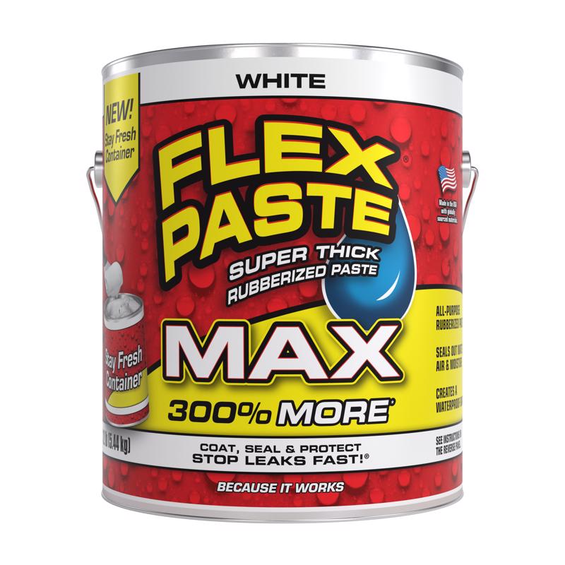 Flex Paste WH by Emery Jensen, 12lb, as seen on TV, flexible waterproof construction adhesive in a large container.