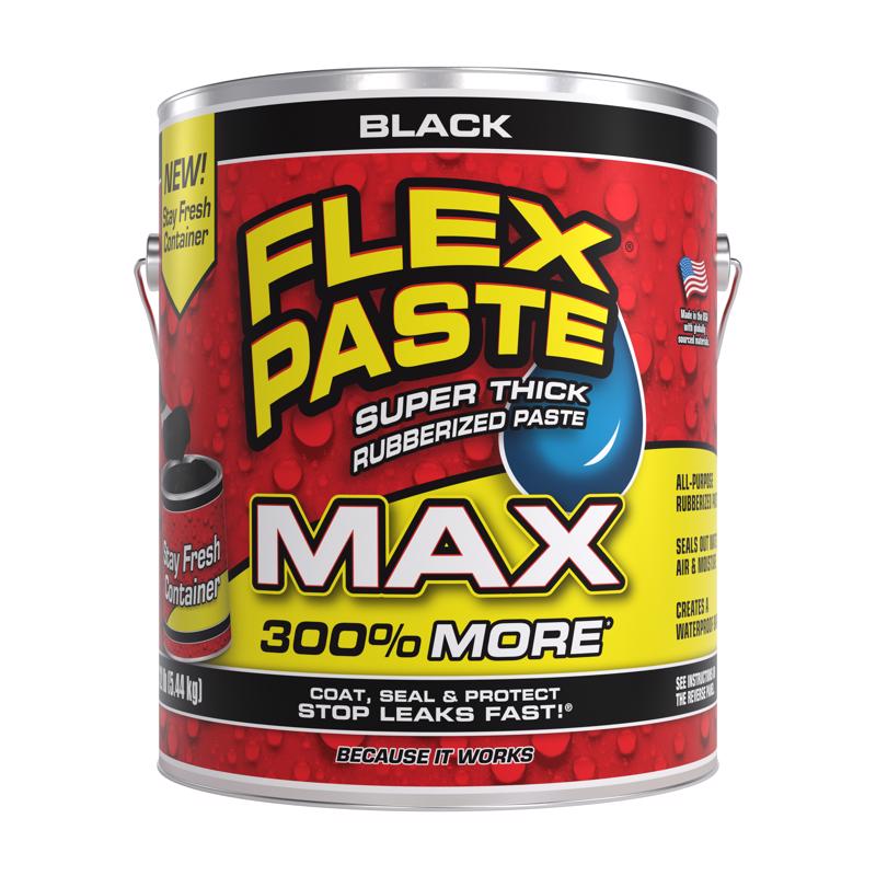 Emery Jensen Flex Seal Paste in black, 12lb container, as seen on TV, used for sealing and waterproofing surfaces.