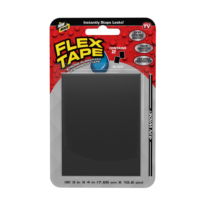 Emery Jensen FLEX TAPE MINI black 2-pack, as seen on TV, flexible waterproof repair tape shown in the image