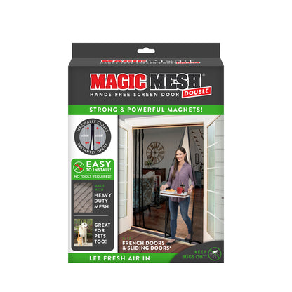Emery Jensen hands-free screen door, as seen on TV, featuring easy installation and breathable mesh for indoor-outdoor access.