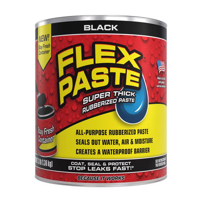 Black rubber paste by Emery Jensen, 3lb container, suitable for sealing and bonding, as seen in AS SEEN ON TV products.