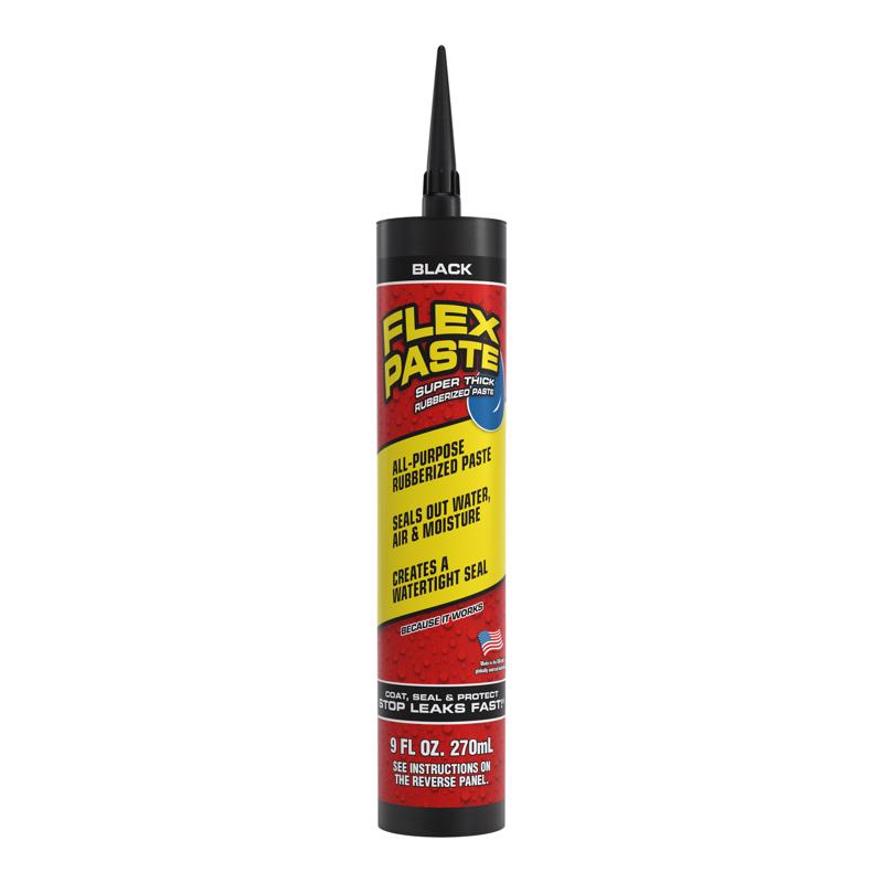 Black rubber paste in a 9oz tube by Emery Jensen, as seen on TV, used for sealing and repair applications.