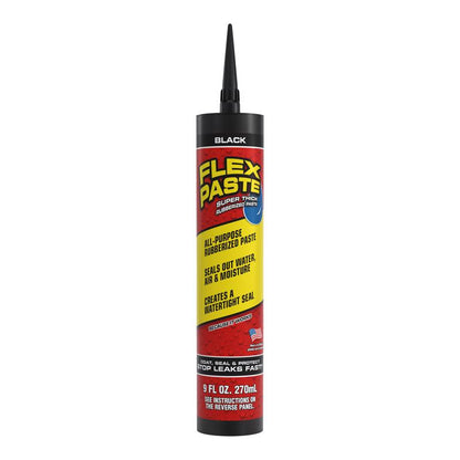 Black rubber paste in a 9oz tube by Emery Jensen, as seen on TV, used for sealing and repair applications.