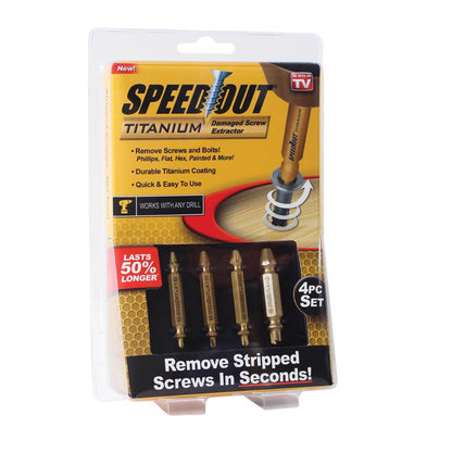 Emery Jensen screw extractor tool, as seen on TV, used for removing stripped or damaged screws in various applications.