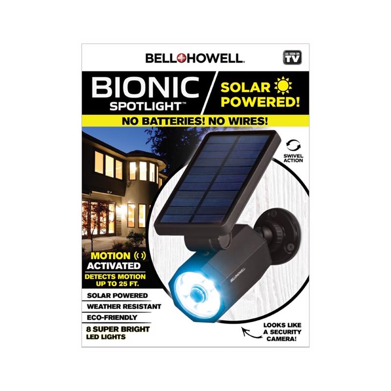 Emery Jensen Spotlight solar-powered outdoor light, as seen on TV, with adjustable head and bright LED illumination.
