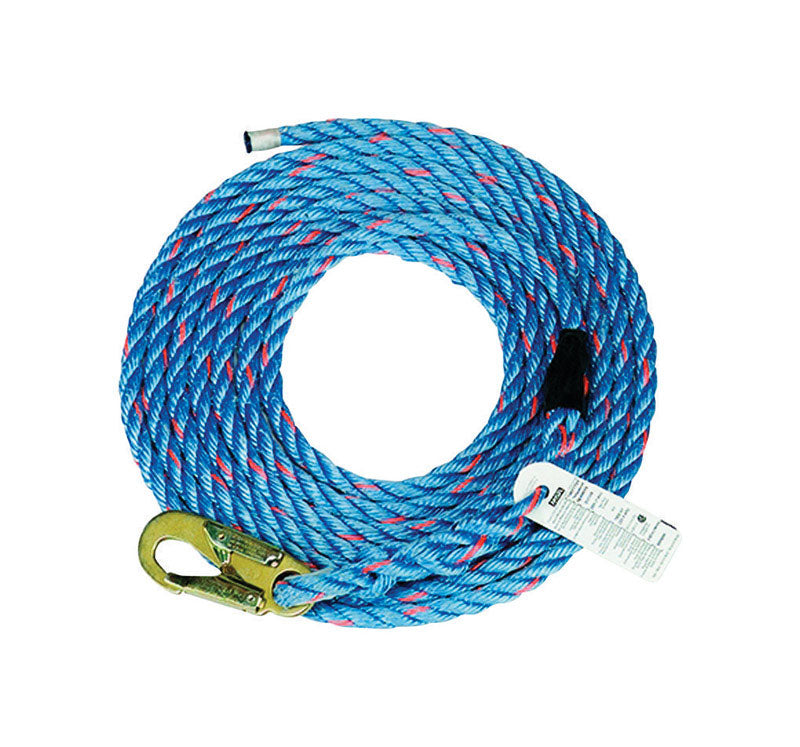 Rope+snap HOOK 50' BLUE