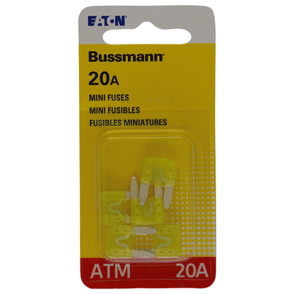 Emery Jensen FUSE Atm-mini YEL20A CD5 ATC/ATM fuse, yellow color, small size, designed for automotive electrical systems.