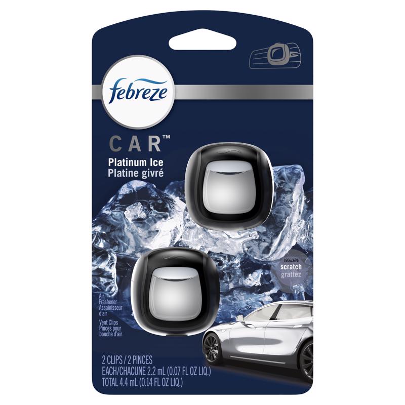Emery Jensen auto air fresheners Car VNT clip pack in Ice scent, 2-pack, displayed in a car interior for freshening air.