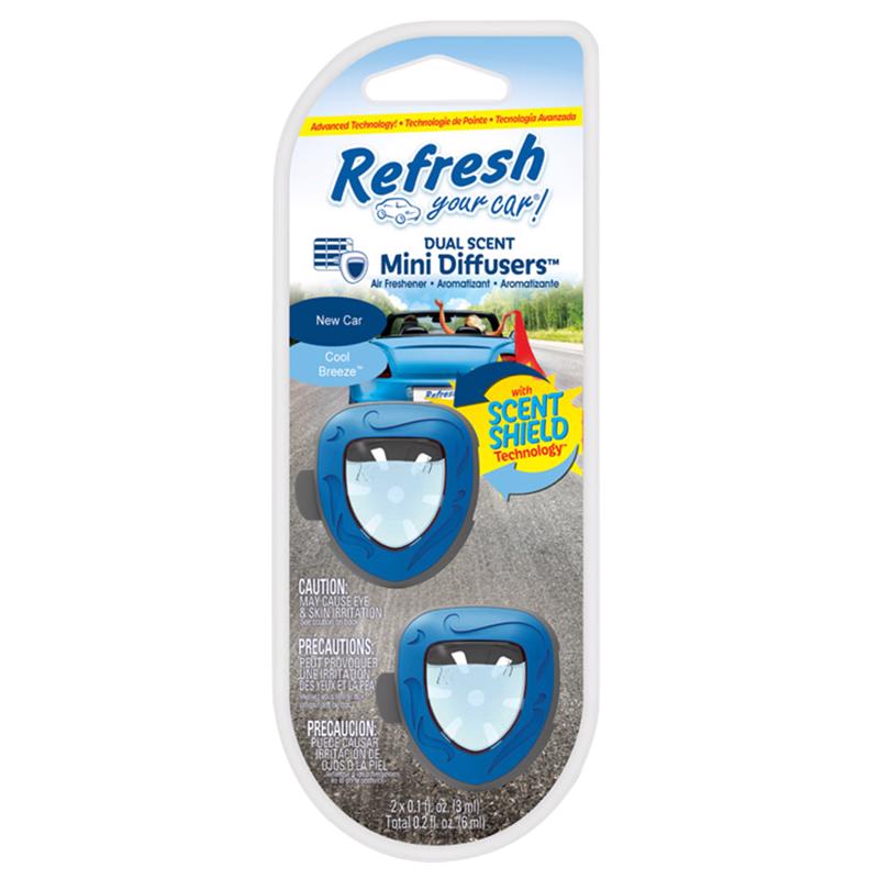 Pair of Emery Jensen MINI DIFFUSR NWCRBRZ auto air fresheners in a compact, stylish design for freshening car interiors.