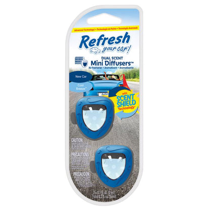 Pair of Emery Jensen MINI DIFFUSR NWCRBRZ auto air fresheners in a compact, stylish design for freshening car interiors.