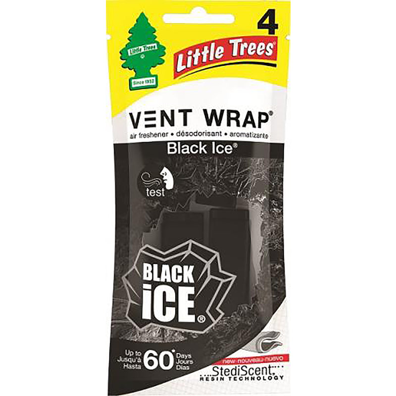 Emery Jensen Black Ice vent wrap auto air fresheners, 4-pack, for car air vents, scent freshener and deodorizer, pack of 24