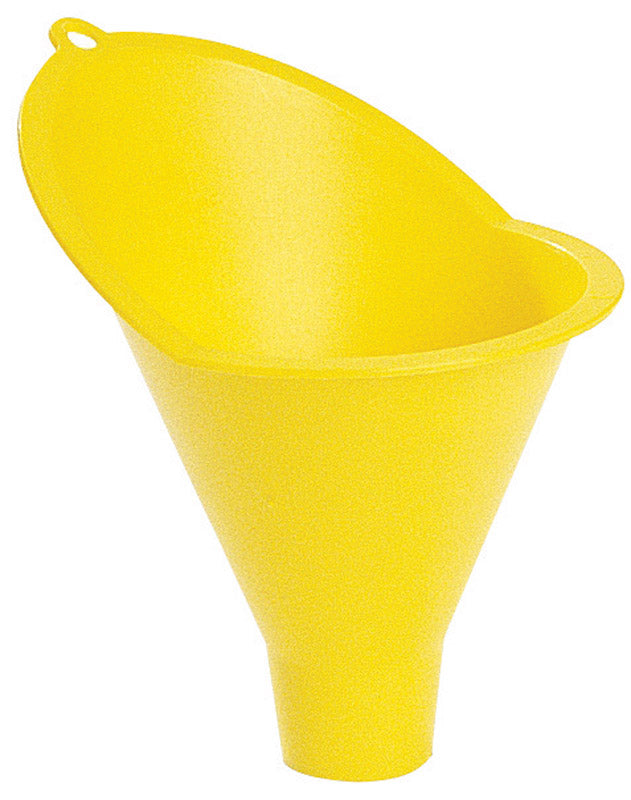 Emery Jensen 8 oz radiator funnel for auto fluid refilling, made of durable plastic with a wide mouth and spout for easy pouring.