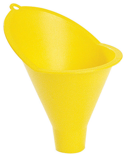 Emery Jensen 8 oz radiator funnel for auto fluid refilling, made of durable plastic with a wide mouth and spout for easy pouring.