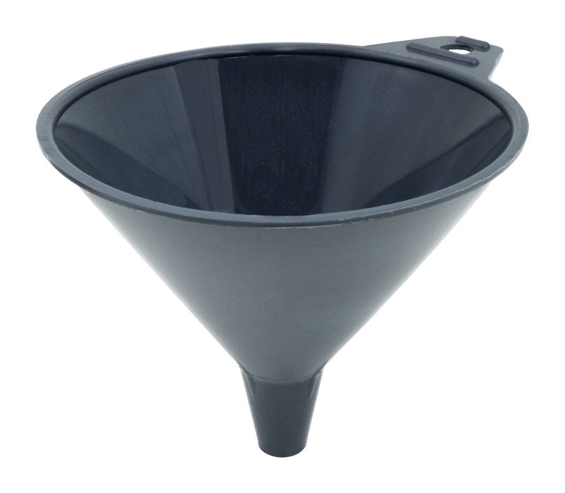 Emery Jensen 16oz charcoal auto funnel for siphons and pans, featuring a durable plastic design for easy pouring and transfer.
