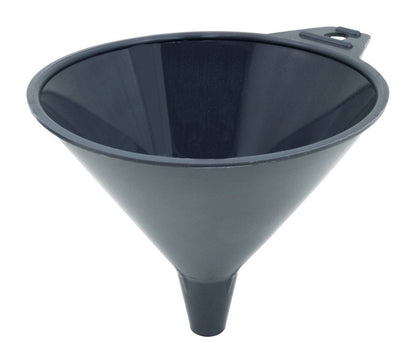 Emery Jensen 16oz charcoal auto funnel for siphons and pans, featuring a sturdy plastic construction for liquid transfer.