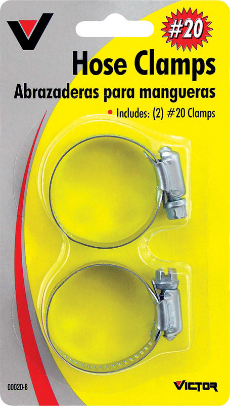 Pair of Emery Jensen auto hose clamps, 3/4 inch to 1-3/4 inch size, designed for securing hoses in automotive applications.