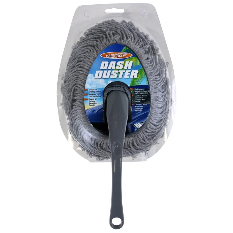Emery Jensen Dash Duster Gray Cotton auto wash brush for cleaning vehicles, featuring soft cotton bristles and ergonomic handle.