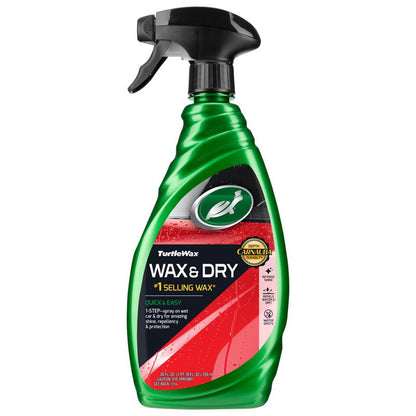 Emery Jensen WAX & DRY 1-STEP liquid auto wax and polish in a 26oz bottle on a white background.