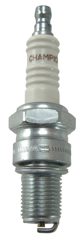 Set of 8 Emery Jensen N2C Champ automotive spark plugs in carded packaging, designed for car engine ignition.