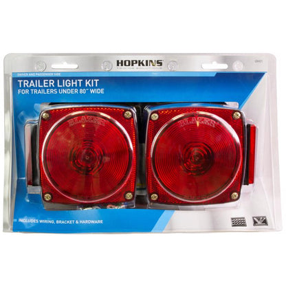Emery Jensen LED light kit Rectangular red backup and clearance lights for vehicle safety and visibility.