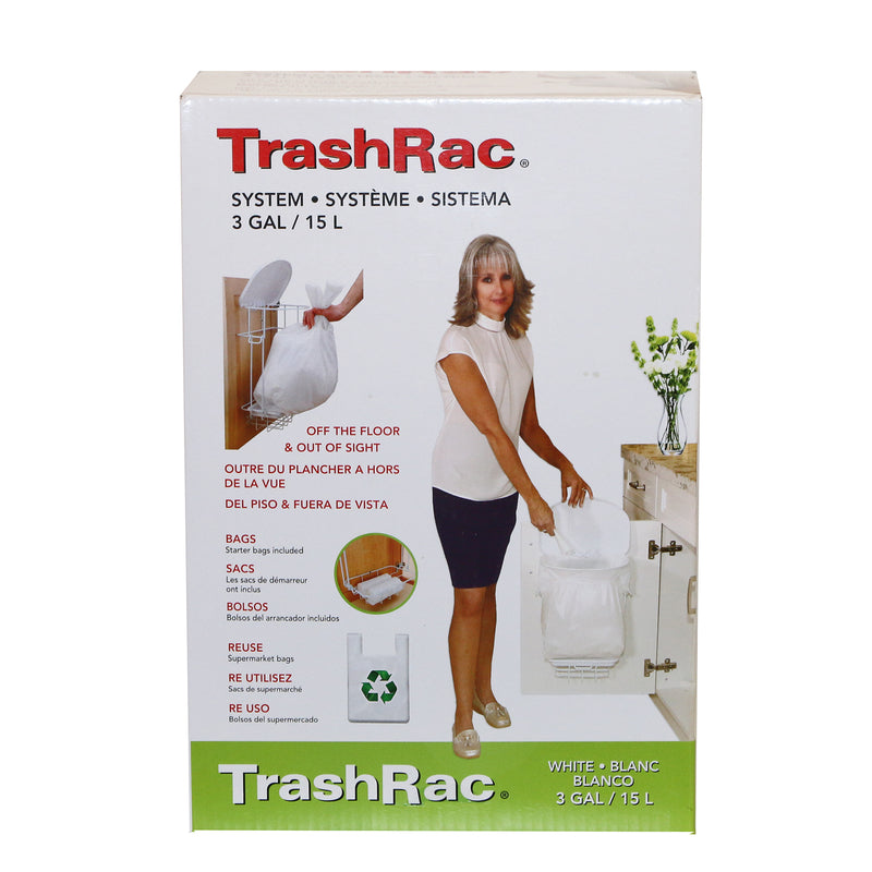 Emery Jensen TrashRac Basic 3 Gallon bag holder for trash bags, designed for secure and easy waste disposal.