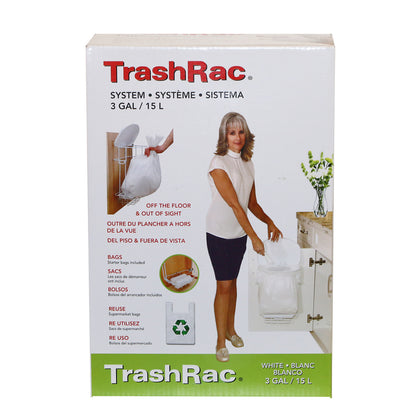 Emery Jensen TrashRac Basic 3 Gallon bag holder for trash bags, designed for secure and easy waste disposal.