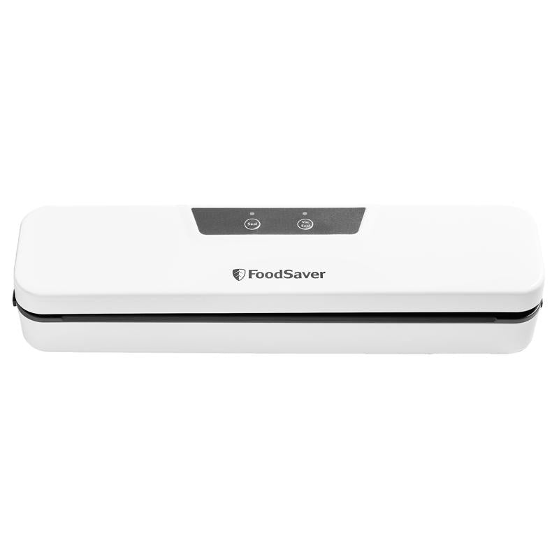 Emery Jensen white vacuum food sealer bag sealer and refill for preserving food freshness.