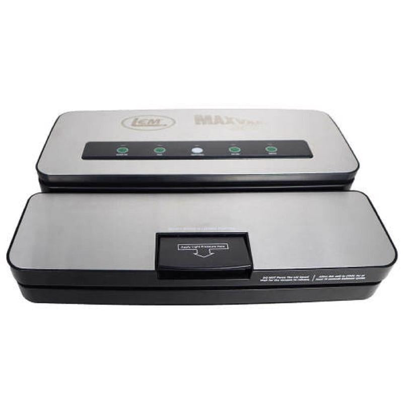 Emery Jensen vacuum food sealer SS with refill bags, compact kitchen appliance for airtight food storage.
