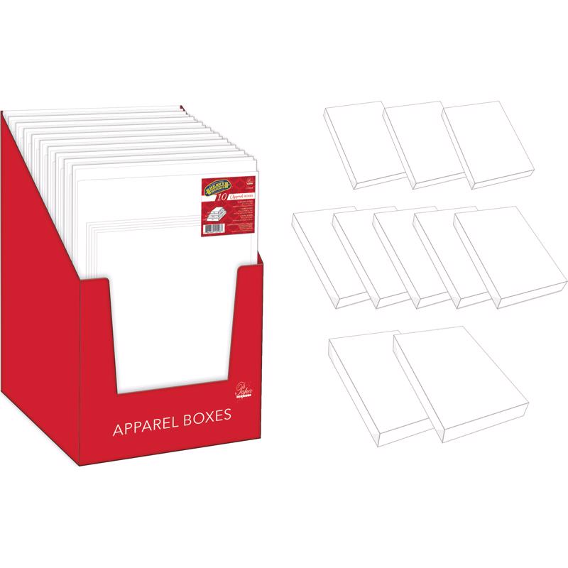APPAREL BOXES KRAFT ASST - Pack of 10