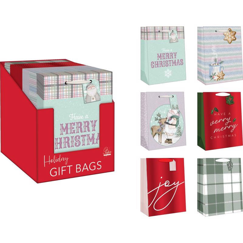 GIFT BAG HLDY TREAT MED - Pack of 48
