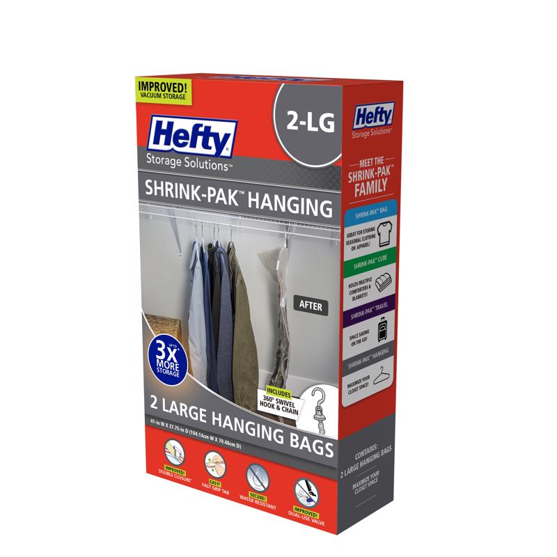 HANGING BAGS CLR 41" 2PK - Pack of 3