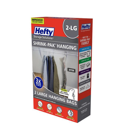 HANGING BAGS CLR 41" 2PK - Pack of 3