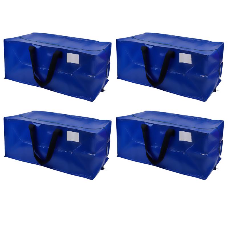 Set of four Emery Jensen moving and storage bags, durable fabric storage containers for packing and organizing.