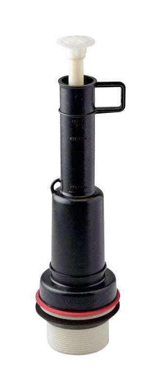 Emery Jensen plastic flush valve for ballcock repair, showing a close-up of the durable white plastic valve component.