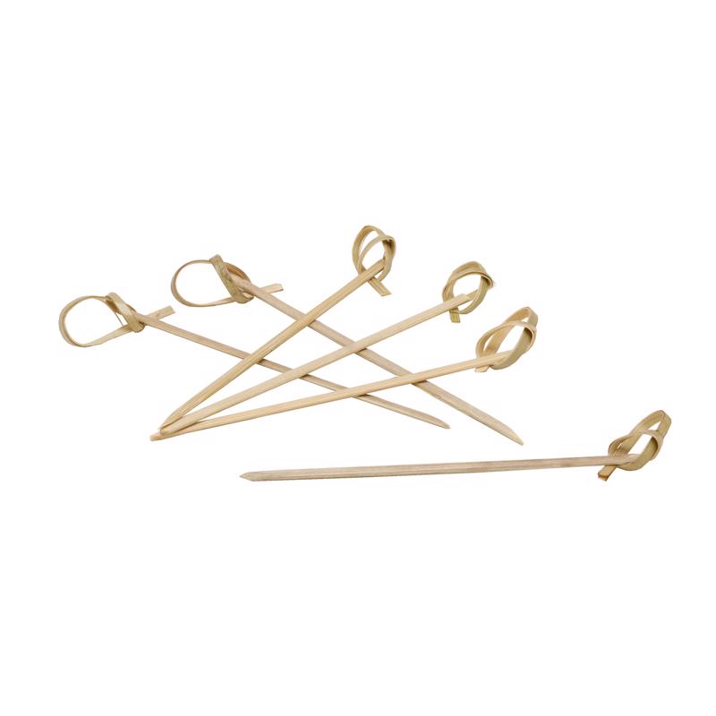 Bamboo bar tools picks, 3.5-inch size, Emery Jensen brand, 100-pack, natural bamboo color, ideal for cocktail garnishes