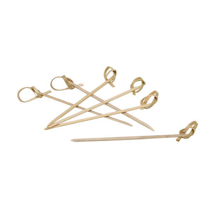 Bamboo bar tools picks, 3.5-inch size, Emery Jensen brand, 100-pack, natural bamboo color, ideal for cocktail garnishes