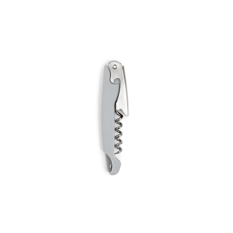 Emery Jensen waiter corkscrew bar tool with nickel finish, featuring a lever and foil cutter for opening wine bottles.