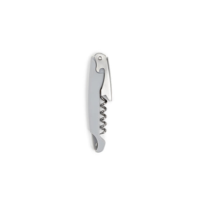 Emery Jensen waiter corkscrew bar tool with nickel finish, featuring a lever and foil cutter for opening wine bottles.