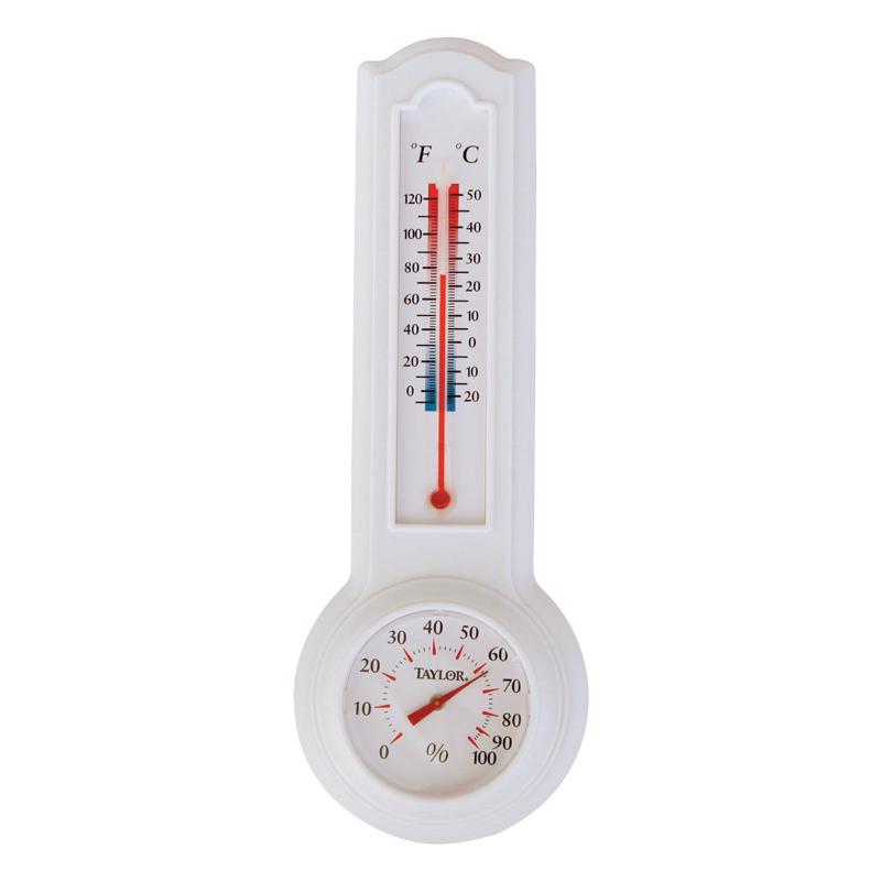 Emery Jensen thermometer and hygrometer with a 9.5x3.3 inch display showing temperature and humidity levels.