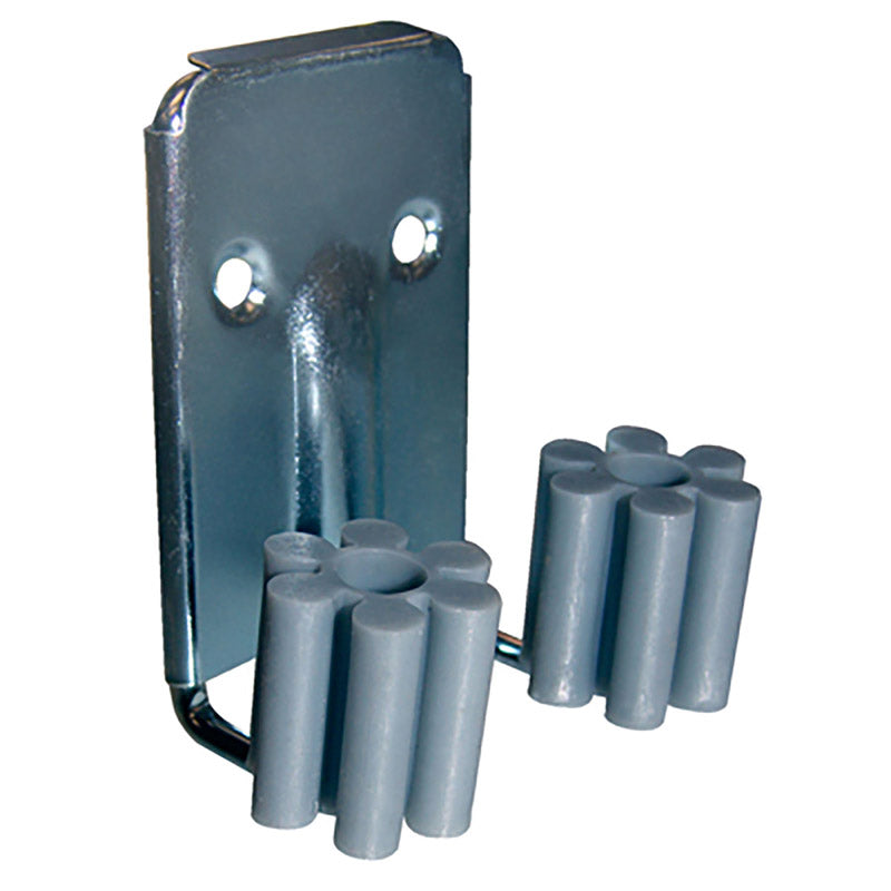 Emery Jensen Broom Clip CD2 for basement and garage storage, securely holds brooms and tools on wall surfaces.