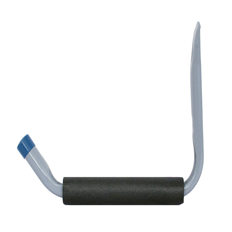 Heavy-duty 12-inch Emery Jensen hook for basement or garage storage, rated for 50 pounds, ideal for organizing tools and equipment.