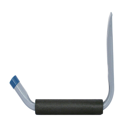 Heavy-duty 12-inch Emery Jensen hook for basement or garage storage, rated for 50 pounds, ideal for organizing tools and equipment.