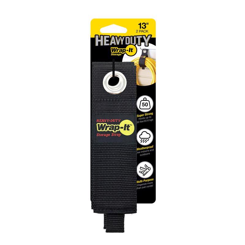 Emery Jensen 13-inch basement and garage storage straps, 2-pack, for securing tools and supplies in storage areas.