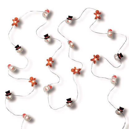 Emery Jensen LED Christmas lights pack of 12, battery operated and solar-powered, with 20 multi-color bulbs for holiday decor.