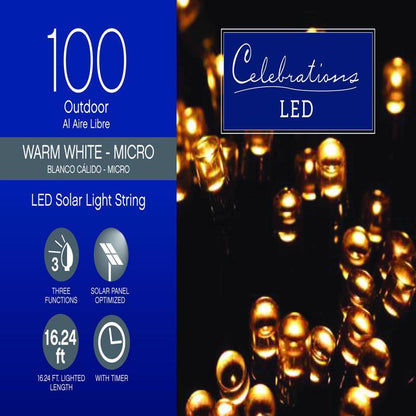 Emery Jensen LED Micro SLR WW 100CT basic LED battery operated solar light with warm white glow and compact design