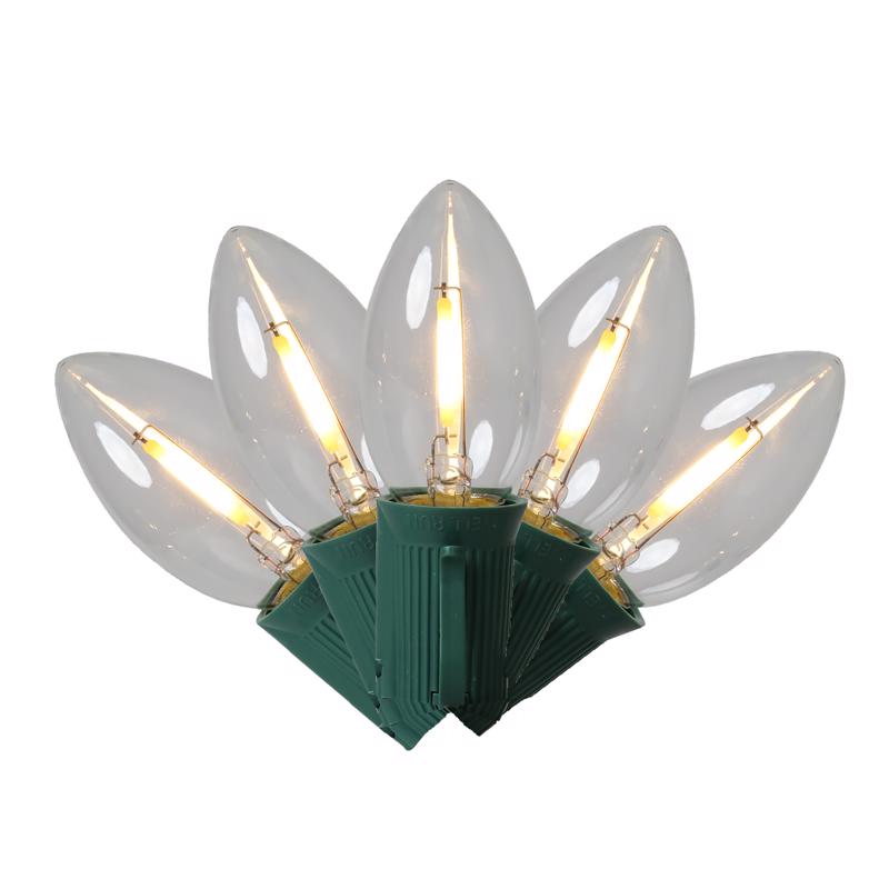 Emery Jensen CLSSC C9 LED white light bulb in a basic LED C set, suitable for decorative lighting or holiday displays